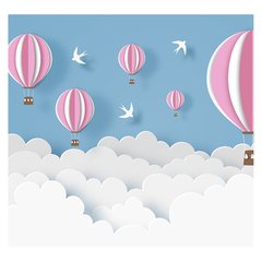 Papel de Parede Adesivo Infantil Balões Bebe Quarto Menina - 592pc - comprar online