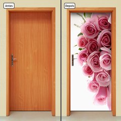 Adesivo Decorativo de Porta - Rosas - Flores - 595cnpt - comprar online