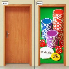 Adesivo Decorativo de Porta - Poker - Fichas - 596cnpt - comprar online