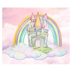 Papel de Parede Adesivo Infantil Céu Castelo Bebe Quarto Menina - 596pc na internet