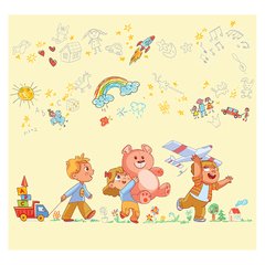 Papel de Parede Adesivo Infantil Escola Bebe Quarto - 605pc - comprar online