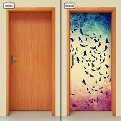 Adesivo Decorativo de Porta - Revoada de Pássaros - 614cnpt - comprar online