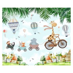 Papel de Parede Adesivo Infantil Safari Animais Bebe Quarto - 615pc na internet