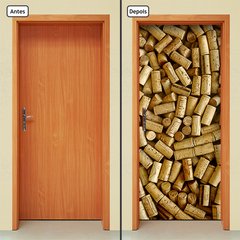 Adesivo Decorativo de Porta - Rolhas de Vinho - 621cnpt - comprar online