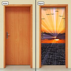 Adesivo Decorativo de Porta - Pôr do Sol - Mar - 634cnpt - comprar online