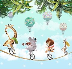 Papel de Parede Adesivo Infantil Safari Circo Quarto Menino Menina - 637pc - comprar online