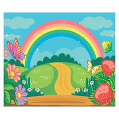 Papel de Parede Adesivo Infantil Arco-íris Quarto Menina - 642pc na internet