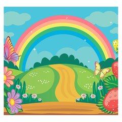 Papel de Parede Adesivo Infantil Arco-íris Quarto Menina - 642pc - comprar online