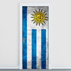 Adesivo Decorativo de Porta - Bandeira Uruguai - 648cnpt
