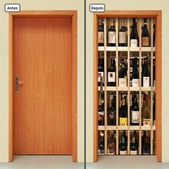 Adesivo Decorativo de Porta - Garrafas de Vinhos - 651cnpt - comprar online