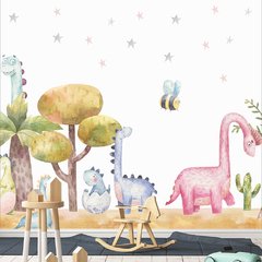 Papel de Parede Adesivo Infantil Dinossauros Quarto Criança - 654pc