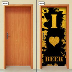 Adesivo Decorativo de Porta - I Love Beer - 655cnpt - comprar online