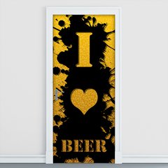 Adesivo Decorativo de Porta - I Love Beer - 655cnpt