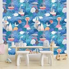 Papel de Parede Adesivo Infantil Marítimo Quarto - 655pc