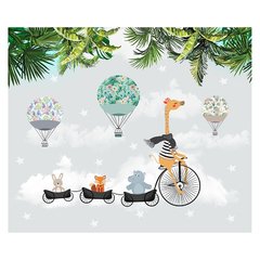 Papel de Parede Adesivo Infantil Safari Bicicleta Quarto Criança - 656pc na internet