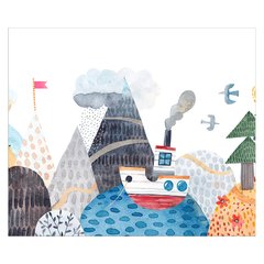 Papel de Parede Adesivo Infantil Barco Mar Quarto Menino - 658pc na internet