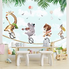 Papel de Parede Adesivo Infantil Animais Circo Quarto Criança - 665pc