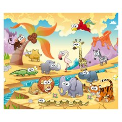 Papel de Parede Adesivo Infantil Safari Animais Quarto Bebe - 675pc na internet
