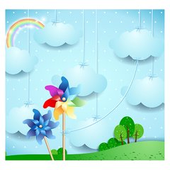 Papel de Parede Adesivo Infantil Nuvens Quarto Menina - 688pc - comprar online