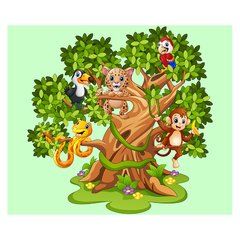 Papel de Parede Adesivo Infantil Árvore Animais Quarto Criança - 690pc na internet