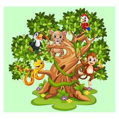 Papel de Parede Adesivo Infantil Árvore Animais Quarto Criança - 690pc - comprar online
