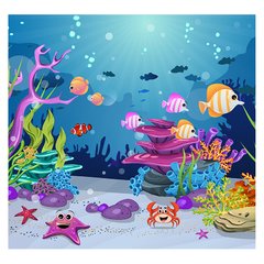 Papel de Parede Adesivo Infantil Fundo do Mar Quarto Criança - 695pc - comprar online