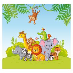 Papel de Parede Adesivo Infantil Safari Floresta Quarto Bebe - 714pc - comprar online