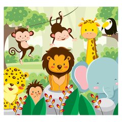 Papel de Parede Adesivo Infantil Safari Animais Quarto Bebe - 718pc - comprar online