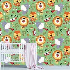 Papel de Parede Adesivo Infantil Animais Safari Quarto - 722pc