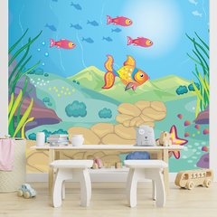 Papel de Parede Adesivo Infantil Fundo do Mar Quarto Bebe - 736pc