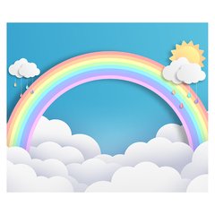 Papel de Parede Adesivo Infantil Arco-íris Nuvens Quarto - 740pc na internet