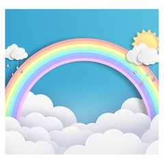 Papel de Parede Adesivo Infantil Arco-íris Nuvens Quarto - 740pc - comprar online