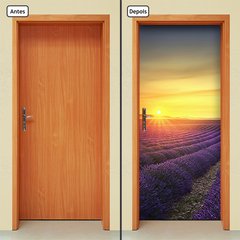 Adesivo Decorativo de Porta - Lavanda - Flores - 748cnpt - comprar online