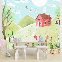 Papel de Parede Adesivo Infantil Jardim Quarto Bebe - 750pc