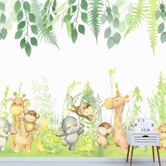 Papel de Parede Adesivo Infantil Safari Floresta Quarto - 758pc