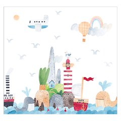 Papel de Parede Adesivo Infantil Marítimo Quarto Menino - 759pc - comprar online