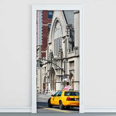 Adesivo Decorativo de Porta - Táxi - Nova Iorque - 763cnpt