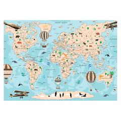 Papel de Parede Adesivo Infantil Mapa Mundi Quarto Menino - 763pc - comprar online
