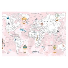 Papel de Parede Adesivo Infantil Mapa Mundi Quarto Menina - 764pc na internet