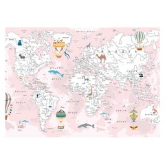 Papel de Parede Adesivo Infantil Mapa Mundi Quarto Menina - 764pc - comprar online