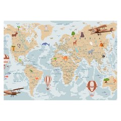 Papel de Parede Adesivo Infantil Mapa Mundi Quarto Menina - 769pc na internet