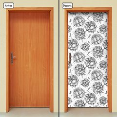 Adesivo Decorativo de Porta - Rosas - Flores - 801cnpt - comprar online