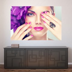 Painel Adesivo de Parede - Salão de Beleza - Maquiagem - Manicure - 882pn