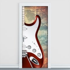 Adesivo Decorativo de Porta - Música - Guitarra - 889cnpt