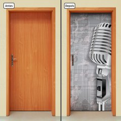 Adesivo Decorativo de Porta - Música - Microfone - 892cnpt - comprar online