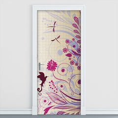 Adesivo Decorativo de Porta - Floral - 904cnpt