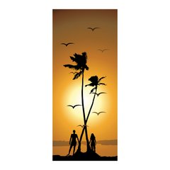 Adesivo Decorativo de Porta - Praia - Pôr do Sol - 934cnpt na internet