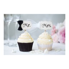 Painel Adesivo de Parede - Cupcakes - Noivos - 947pn - comprar online