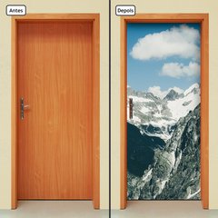 Adesivo Decorativo de Porta - Montanha - Neve - 987cnpt - comprar online