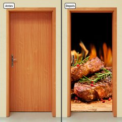 Adesivo Decorativo de Porta - Churrasco - Carne - 997cnpt - comprar online